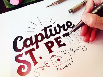 Capture St. Pete Initial Sketch florida handlettering lettering photographer stpete