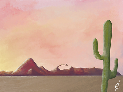 🏜 cactus desert digital painting procreate