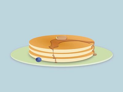 Triple Stack breakfast food food porn illustration minimalist pastel