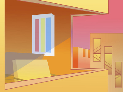 Balcony Infinito design flat illustration vector