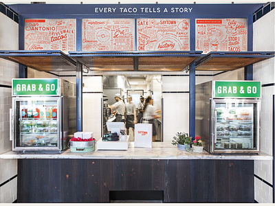 Window Decal Mockup // SayTown Tacos branding food food hall restaurant san antonio tacos texas typography