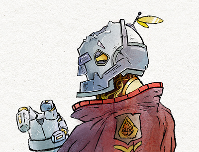 m4c character design characterdesign illustration procreate robot warforged watercolor