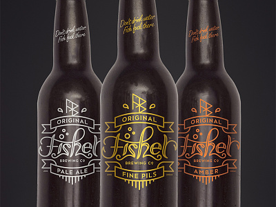 Fisher Brewing Co beer label logo package