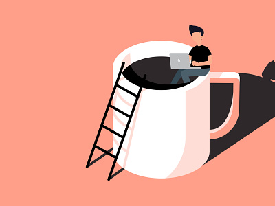 What drives 'Work From Home'?: Coffee coffee download flat graphic illustration illustrator minimal motivation vector wallpaper wfh work from home
