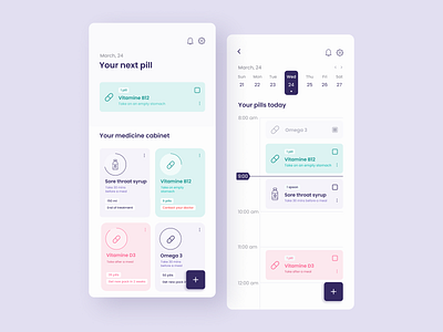 Pill reminder 💊 calendar ui digital agency doctor app health health app health tracker medicine medicine app medicines minimalism mobile ui mobile uiux pill reminder pill reminder app uiuxdesign