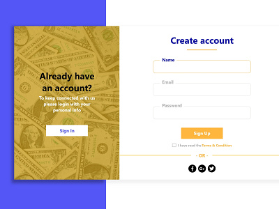 Sign in / Sign up ui ux web