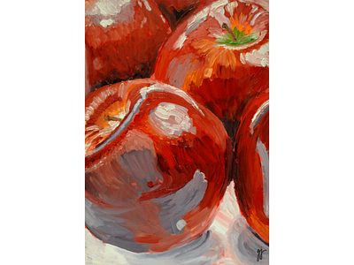 Red Apples art handpainted oil oil paint oil painting paint painting