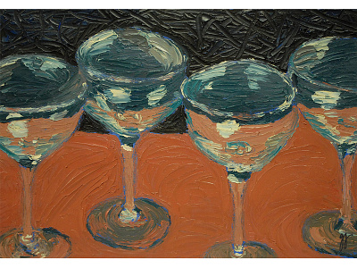 Glassware art oil oil can oil paint oil painting paint painting
