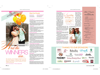 Wedding Advertorial advertorial bridal bride design feminine magazine print print design wedding wedding design