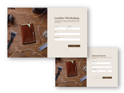 Leather Workshop Booking Form Daily UI Design 1/100