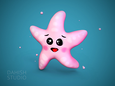 Sea Star 3d 3dicon animation art design icon illustration illustrator logo modeling star ux zbrush