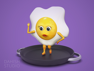 Egg Lady 3d 3d art animation app art design egg illustration logo mobile app modeling ux