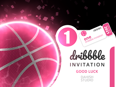 Dribbble invitation 3d animation art branding design designer dribbble invite flat giveaway illustration illustrator modeling