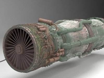 F-16 Jet Engine [Rust View] | 3d modeling 3d engine f 16 jet max modeling rust vray