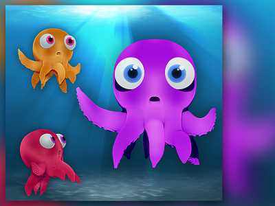 3D Cartoon Octopus 3d cartoon character modeling zbrush