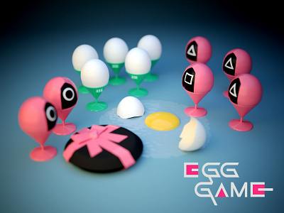 ُSquid Egg Game 3d 3ds max c4d design game graphic design low poly maya series squid ui