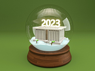 New year 2023 2023 3d 3dart 3dmodel animation art b3d blender c4d cgi dahish design glass isometric lowpoly modeling new newyear snow year