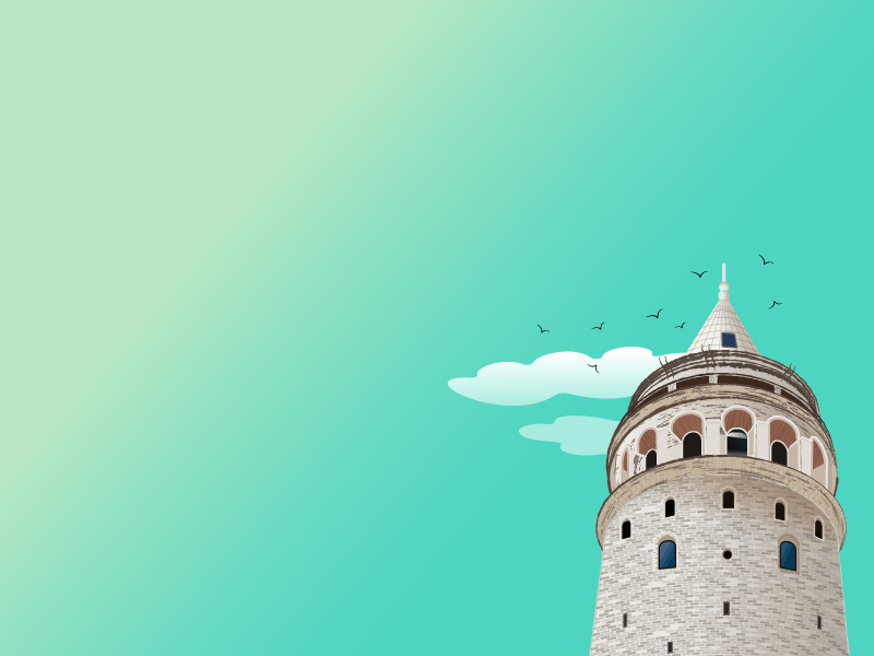 Galata Tower tourism turkey color illustrator design art drowning adobe illustraion