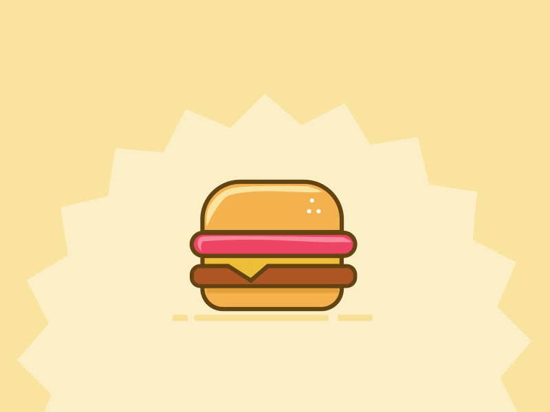 Burger, Fast food App 2d american animation art color design fastfood flat food food app happy illustration loading logo simple spin ui vector