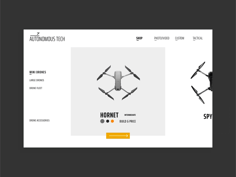 drone shop website adobe xd design animation drones graphic design responsive design ui ux web web design