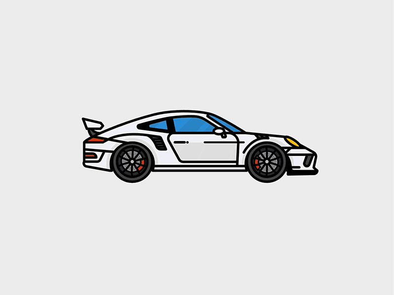 Porsche 911 Icon 911 animation auto car design flat icon illustration porsche svg svg animation turbo