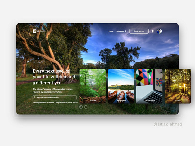 Stock Photo Landing page - Picstocky design hero header landing page landing page design magazine design minimal stock photo stock photo websites stock photography market stock photos stock photos free travel travel agency travel blog typography ui ux