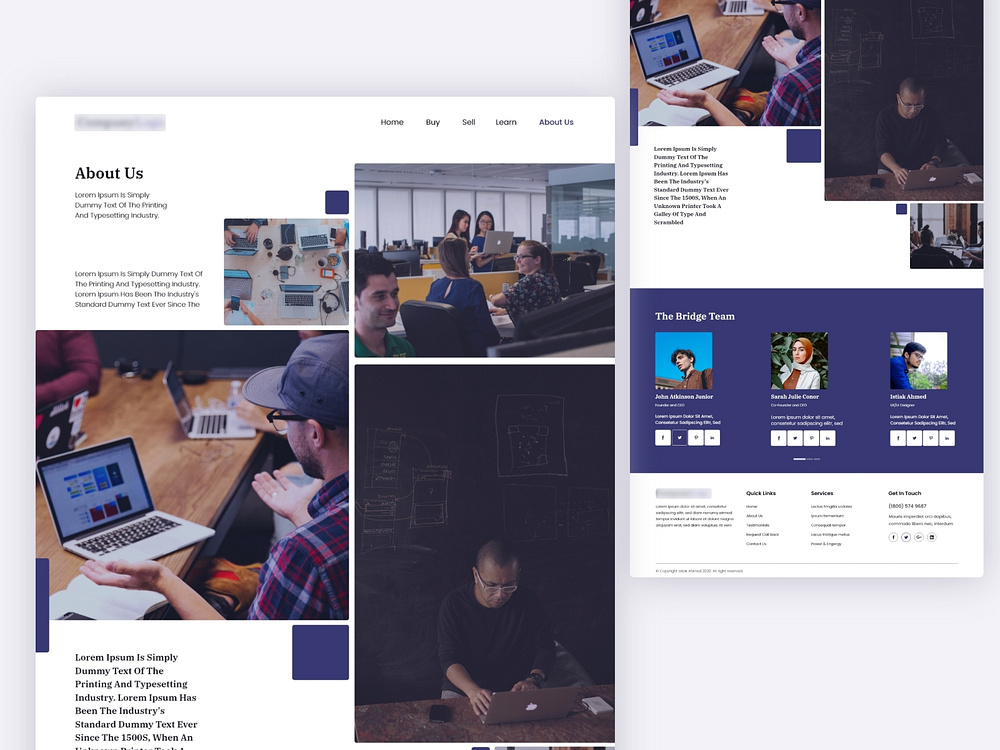 About Us screen design concept by Istiak Ahmed on Dribbble