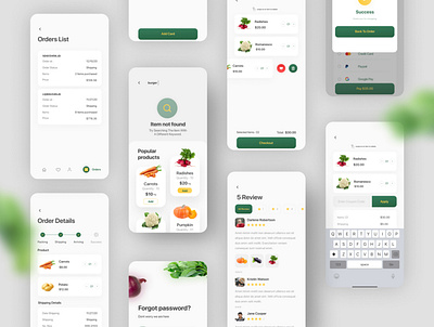 Grocery Delivery App Design - Part 2 app clean commerce delivery delivery app design download e commerce e shop free green minimal online shopping popular shop store stuff design trend trendy ui