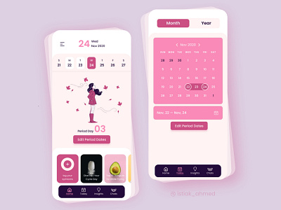 Medical Mobile App - Pregnancy time Period clinic doctor app doctor appointment health health app healthcare hospital medical medical app medical care medical design medicine mobile app mobile app design mobile design patient app patients period pregnecy trendy