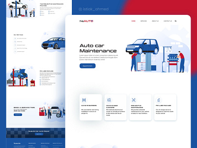 Auto Care Car Maintenance automotive car character dealership design flat hero icon illustration kit landing landing page rent repair ui vector web website