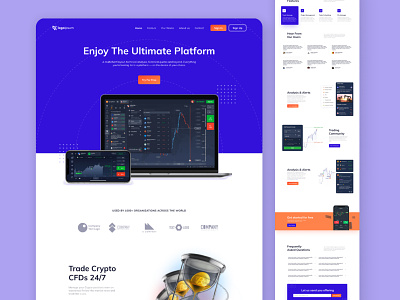Stocks and cryptocurrency trading platform app chart crypto cryptocurrency dashboard exchange finance fintech graph invest investing market marketplace stocks trade trading ui ux wallet widelab