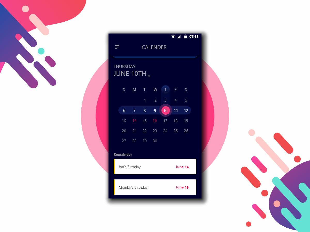 Android Calendar App Concept by Istiak Ahmed on Dribbble