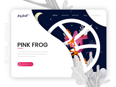 Pink Frog animals character characterdesign drawing dribbble frog frog forest graphic illustration illustrator nature night mood pink pink frog textures uidesign vector web template website