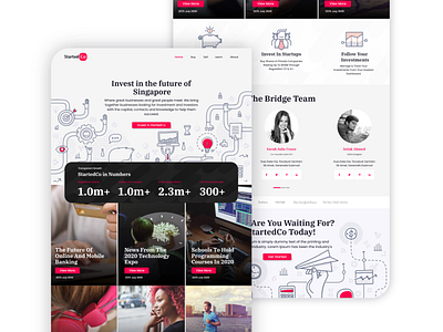 Investor Easy & Professional landing page -UI/UX design 2020 branding clean enterpreneur homepage invest investing investment investments investor minimal web design money red search singapore trendy typography uiux website world class