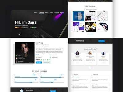 Service Provider Website UI/UX Design - Profile Page (Concept_2)