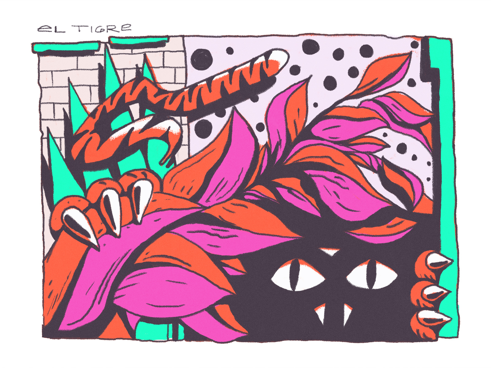 El Tigre character drawing graffiti illustration tiger
