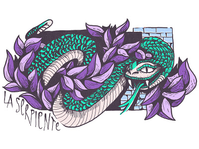 La Serpiente character drawing graffiti illustration snake