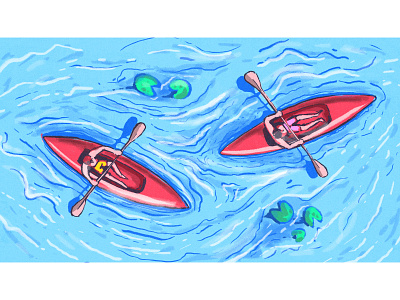 Kayak drawing illustration kayak water