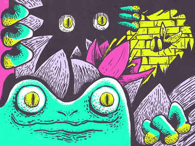 La Rana drawing frog graffiti illustration