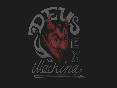 El Diablo deus devil drawing illustration motorcycle oldschool retro tattoo tshirt