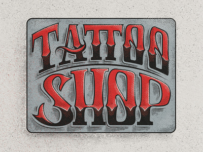 Tattoo shop custom customlettering font oldschool retro tattoo type vintage