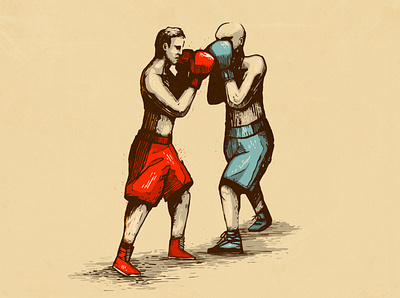 Quick Fight boxing drawing fight fighters illustration oldschool retro