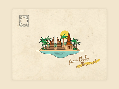 From Bali, with Love... bali beach design dribbble dribbbleweeklywarmup graphicdesign illustration illustration art indonessia island love ocean palm palmtree postcard postcard design sun texture water weeklywarmup