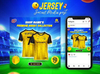 Jersey Social Media Ads ads banner advertising branding design facebook post football graphic design illustration jersey banner sports vector
