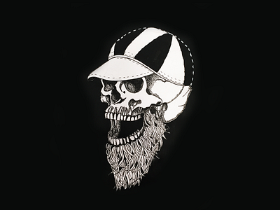 Skull Cap art beard blackandwhite design digital drawing illustration logo skull surreal tattoo tattoo design