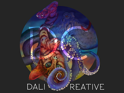 Dc Logo Full animal branding cat colour design digital graphic design illustration logo octopus surreal surrealism