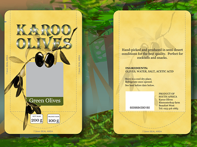Karoo Olives packaging artdirection design food green illustration olives packagedesign packaging retail typography