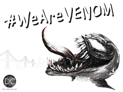 Venom WIP BW adobeillustrator design digital digital illustration drawing fan art illustration movieposter photoshop wearevenom