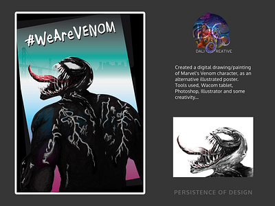 Venom Poster art design digital digitalpainting drawing illustration illustrator movie poster photoshop poster design vector venom wearevenom
