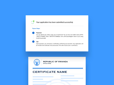 Submission modal & Certificate design africa development blue citizen platform clean design system digital flat gradient it smart tech ui uidesign uidesigner uiux